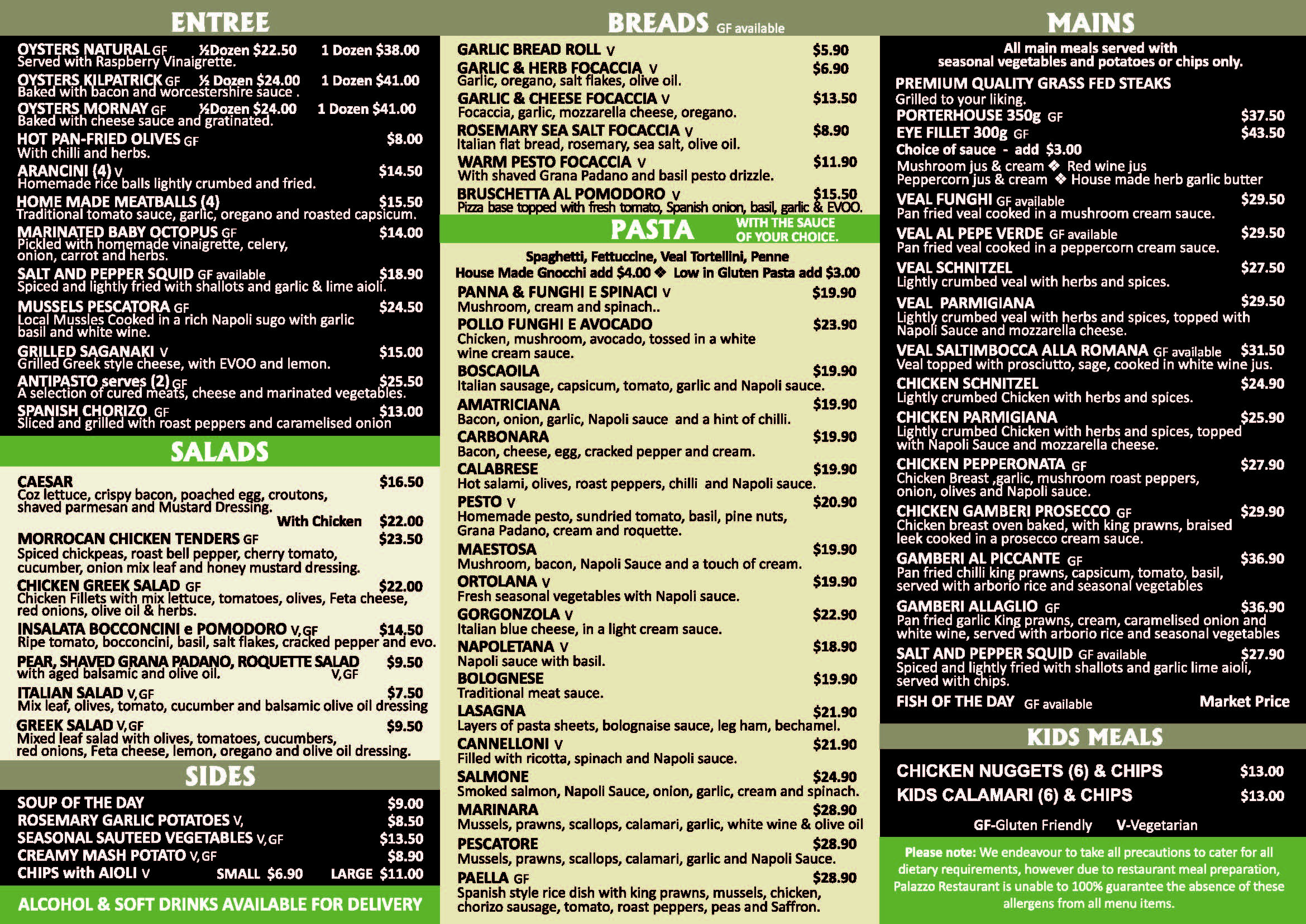 Takeaway Menu Back